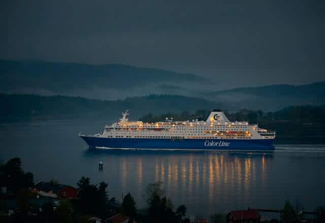 Cruise ship in open waters