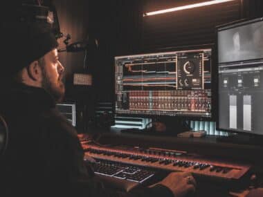 Man in recording studio
