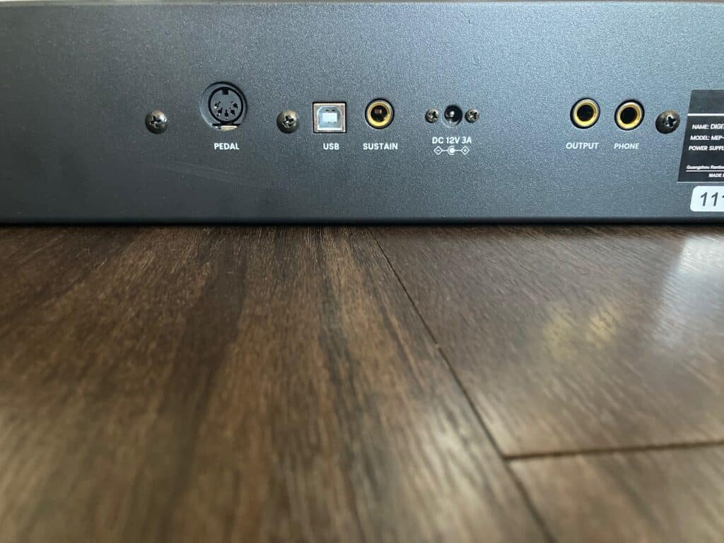 back of moukey digital piano