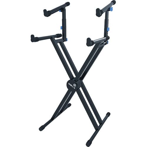 Quik-Lok Double-Tier Double-Braced Keyboard Stand