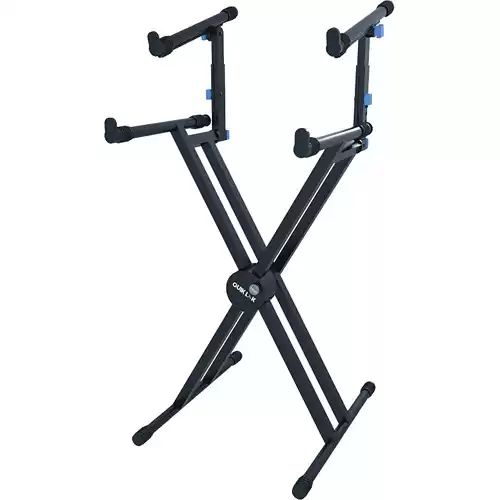 Quik-Lok Double-Tier Double-Braced Keyboard Stand