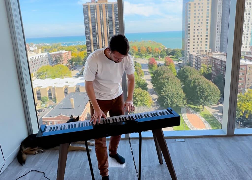 me playing my PX S7000 by Casio in a window