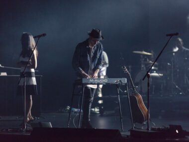 37 key midi keyboards being played by live band